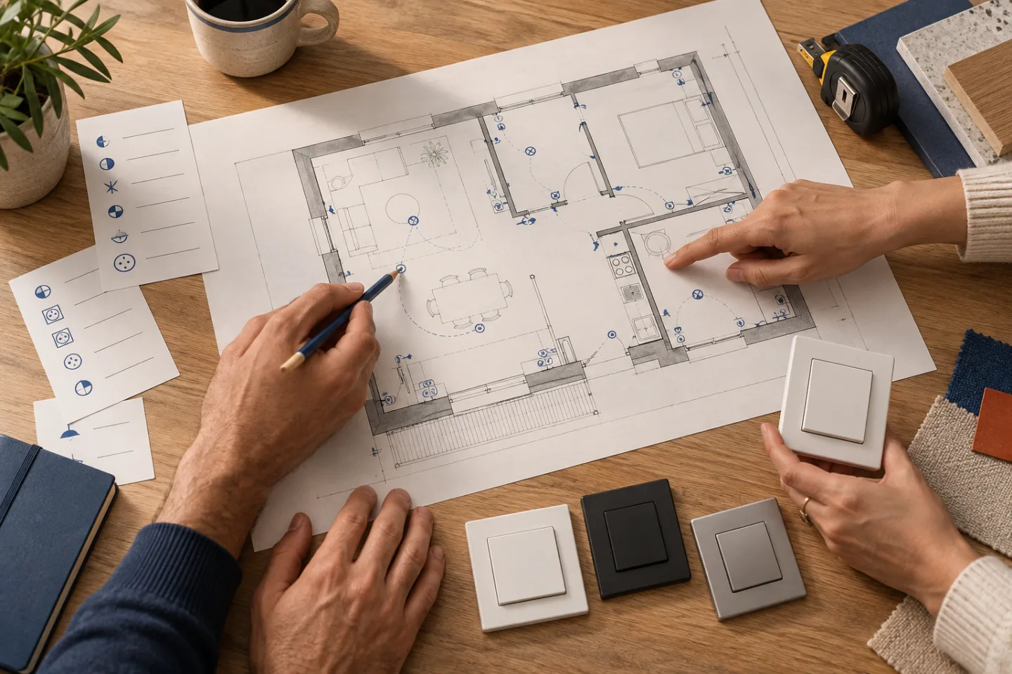 Plan d’un logement utilisé pour préparer les circuits électriques